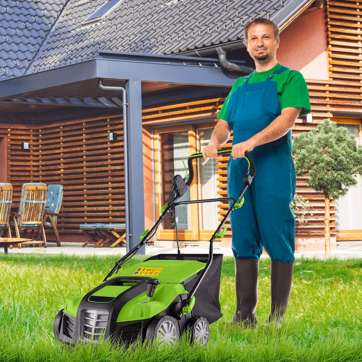Sarchiatore elettrico Costway con regolazione dell'altezza a 3 posizioni e della profondità a 5 posizioni, Verde e Arancione – 3