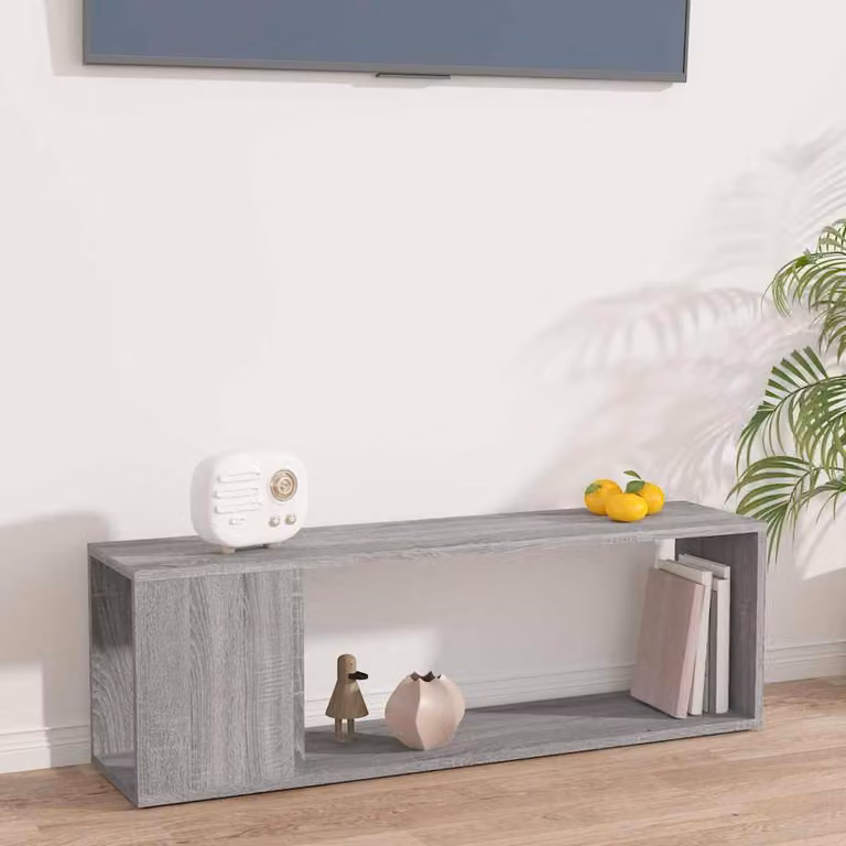 Mobile TV vidaXL Grigio Sonoma in Legno Multistrato e MDF, L 100 x P 24 x H 32 cm