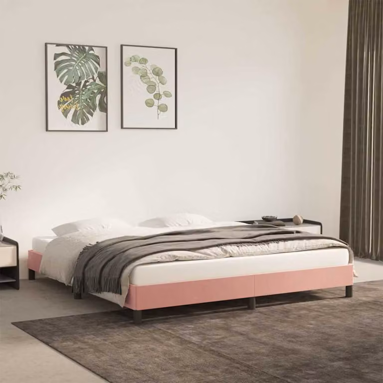 vidaXL Giroletto in Velluto Rosa L/P/H: 203 x 160 x 140 cm