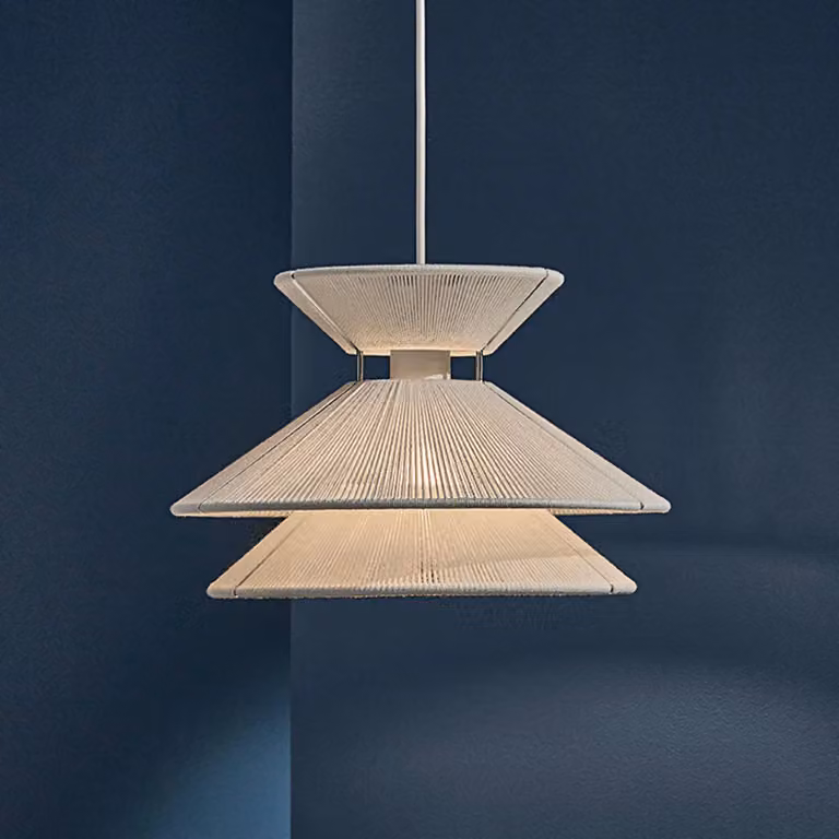 FRANDSEN Lampada a sospensione Kiku, dimmerabile, Bianco / Opale, Soggiorno / Sala da pranzo, Metallo, Design, Lampada a sospensione
