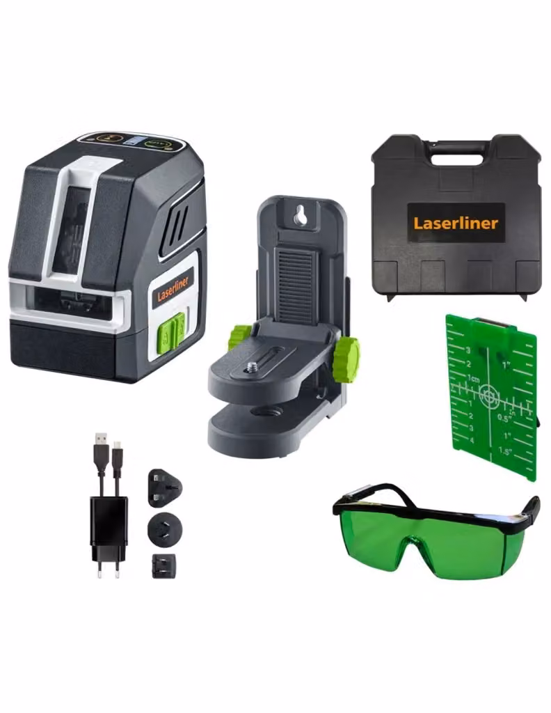 Laser a linee intersecanti verde LASERLINER 036.710A PocketCross-Laser 2G con batteria ricaricabile, nero e verde – 2