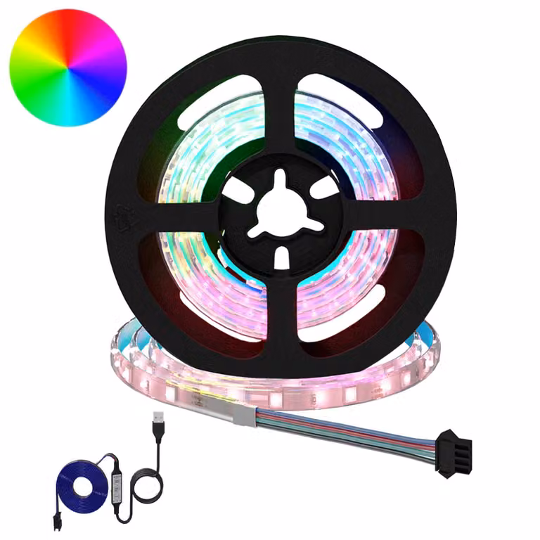 Set di 2 strisce LED RGB vidaXL multicolore con connessione USB in rame e plastica