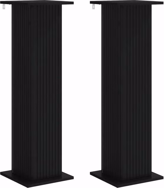 Supporto per piante moderno in MDF nero per giardino e piante da interno, set da 2 pezzi, L/P/H: 30,5 x 30,0 x 100,5 cm