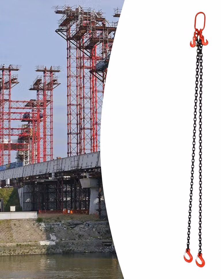 Supporto per catene, capacità di carico 2 tonnellate, acciaio legato resistente, colore nero