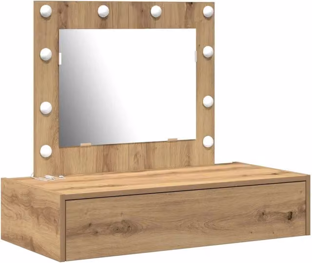 Toeletta moderna in legno multistrato marrone L: 83 cm, P: 40 cm, H: 70 cm – 1
