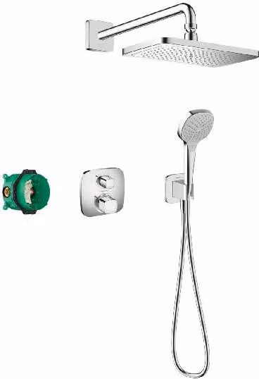 Hansgrohe Croma E - Set doccia 280, con termostatico a incasso Ecostat E, cromo 27953000