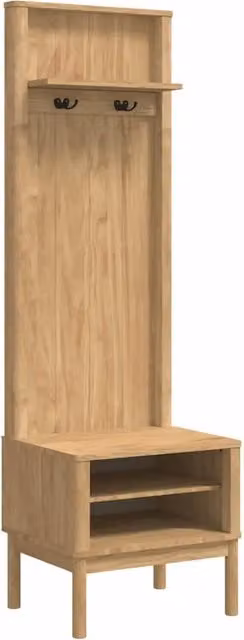 Armadio per corridoio FLORO in legno di pino color marrone beige con finitura cerata, L: 50 cm, P: 40 cm, H: 158 cm