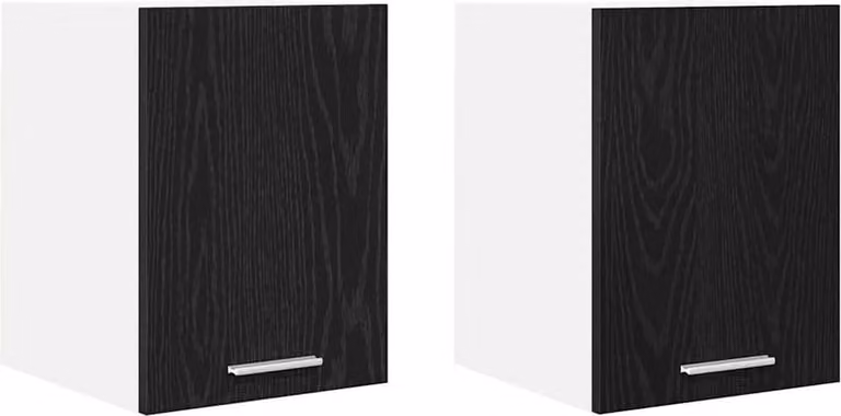 Armadio pensile 2 pcs Rovere Nero e Bianco 30 x 31 x 40 cm