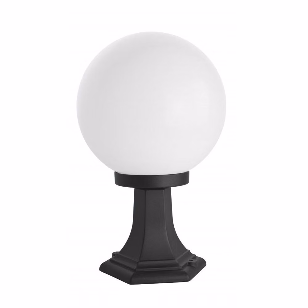 Lampada da giardino 41 cm sfera bianca o fumé 25 cm 1xE27 nero IP43 SU-MA KULE K 4011/1/K 250