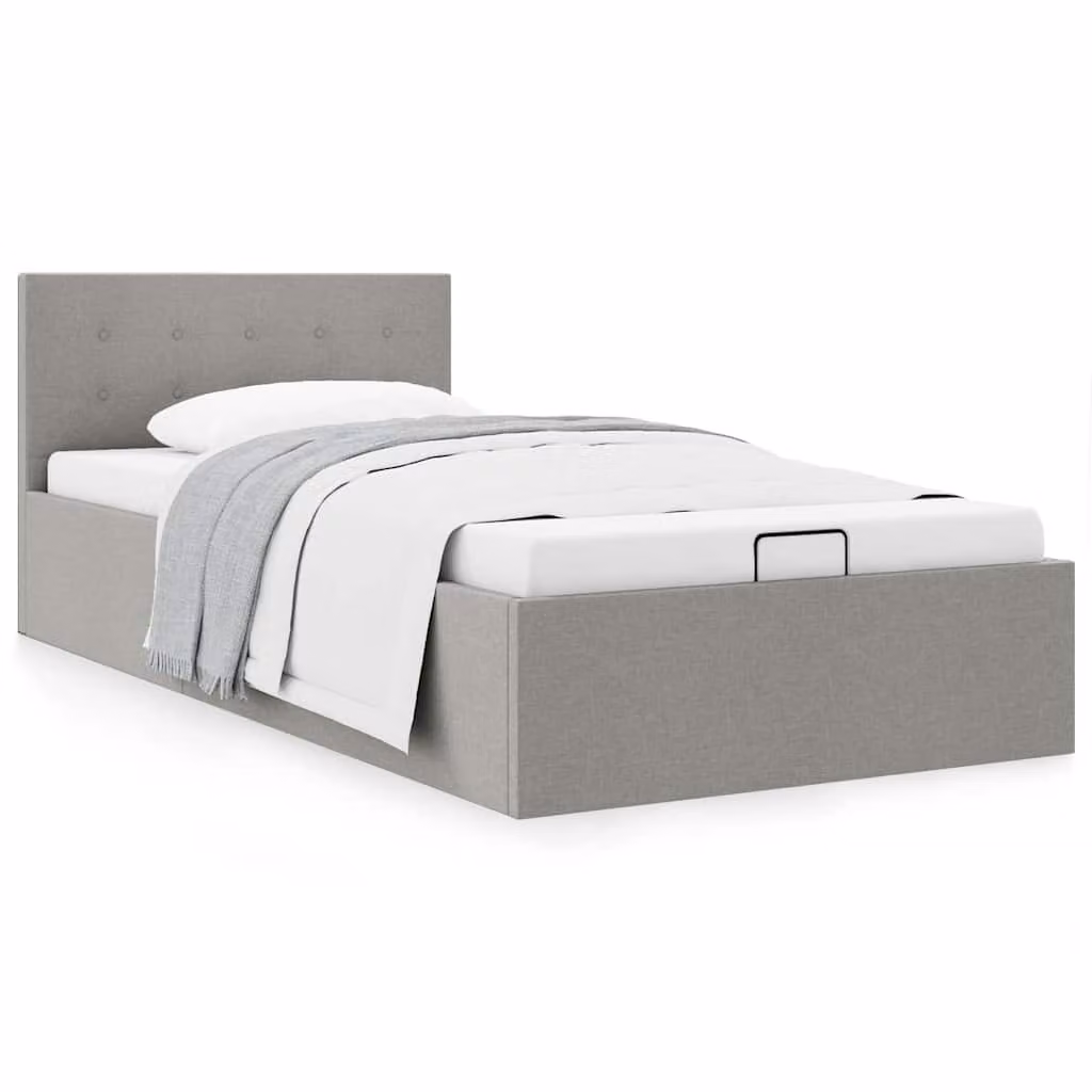 vidaXL Giroletto Idraulico Contenitore Moderno in Tessuto Grigio L/P/H: 100 x 200 cm