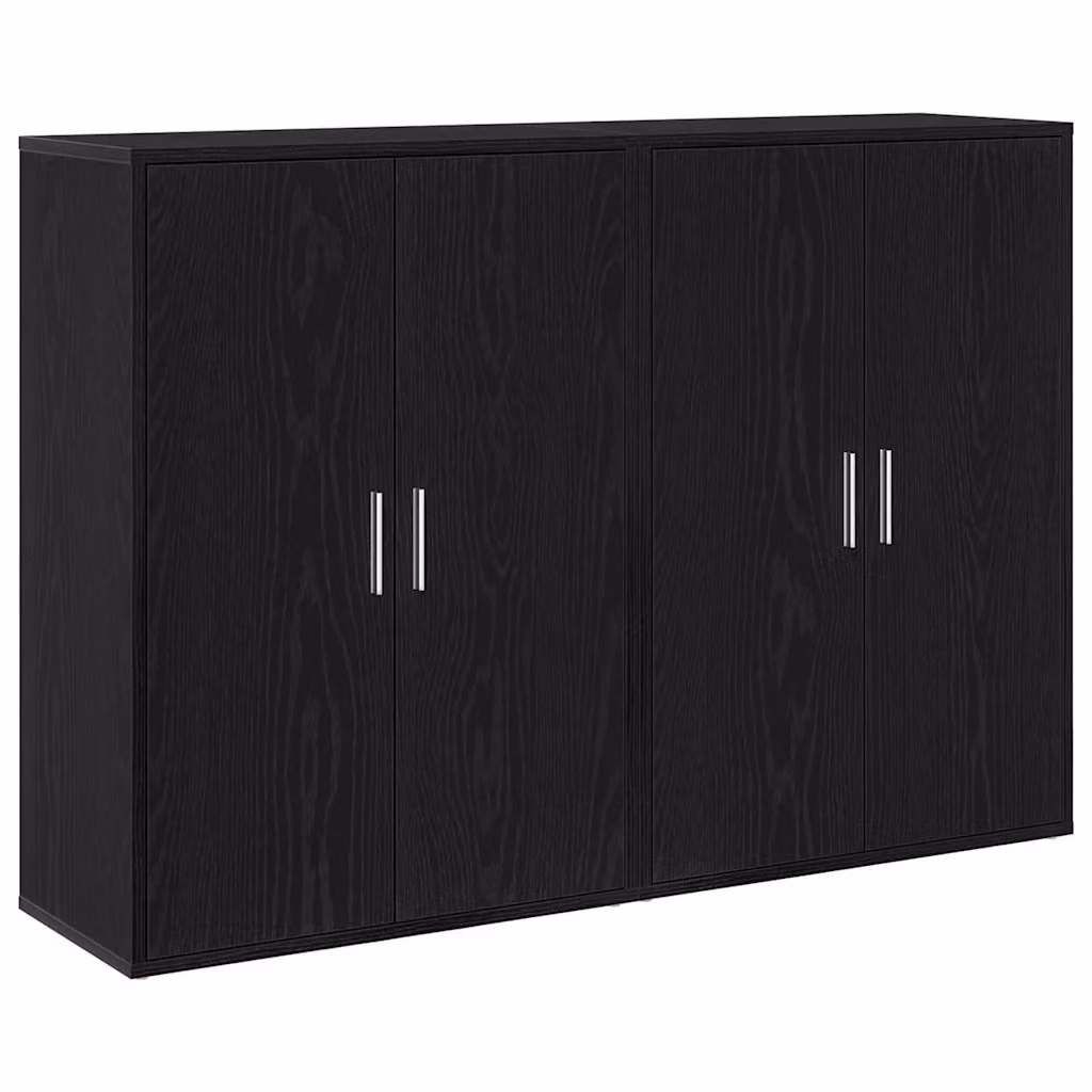 Set di 2 credenze vidaXL in legno MDF nero opaco L/P/H: 60 x 31 x 84 cm – 2