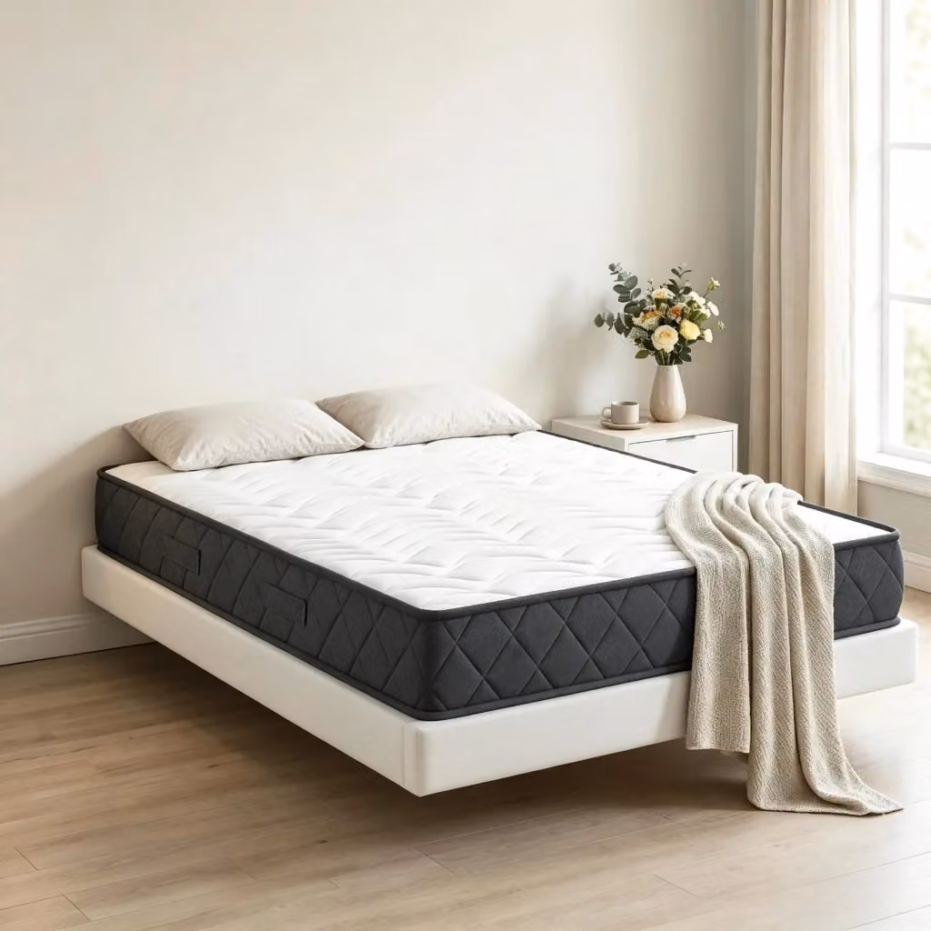 Materasso Hybrid WISHDOR con rivestimento in tessuto e maglia, bianco/grigio, L: 160 cm, P: 200 cm – 2