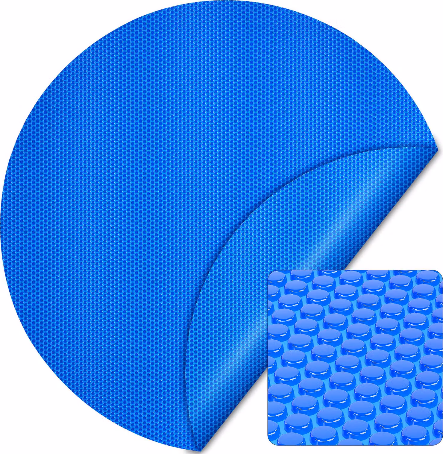 Liner solare per piscina Wiltec Ø 3,6 m, blu, riscaldamento della piscina in pellicola PE di 400 µ di spessore, copertura per piscina telo solare per piscina rotondo