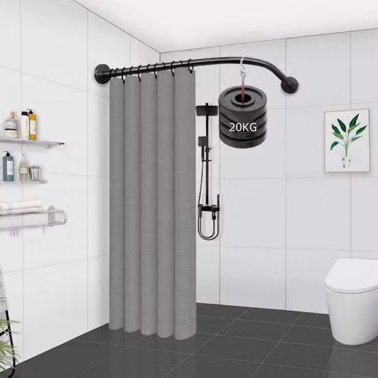 Unyqoos® Barra angolare regolabile per tenda da doccia a forma di L, in acciaio inossidabile, 75–95 x 75–95 cm – Ideale per angoli, installazione con o senza foratura, adatta per bagni e cabine armadio