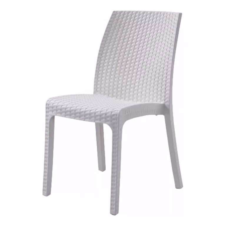 Set di 4 sedie da giardino impilabili in rattan bianco Mobili 2G