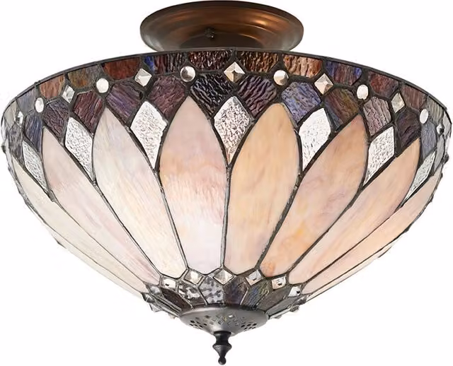 Plafoniera Art Déco multicolor 40cm Tiffany 3xE27 Brooklyn