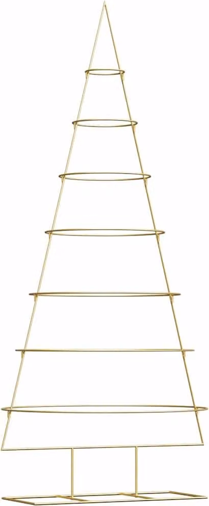 Albero di Natale in metallo con supporto Oro 209 cm