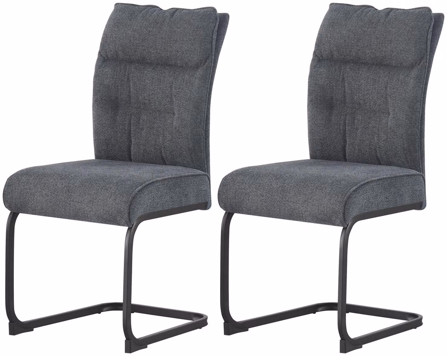 xonox.home Set di 2 sedie Swing Frieda in ciniglia color antracite (L/H/D): 47 x 94 x 61 cm
