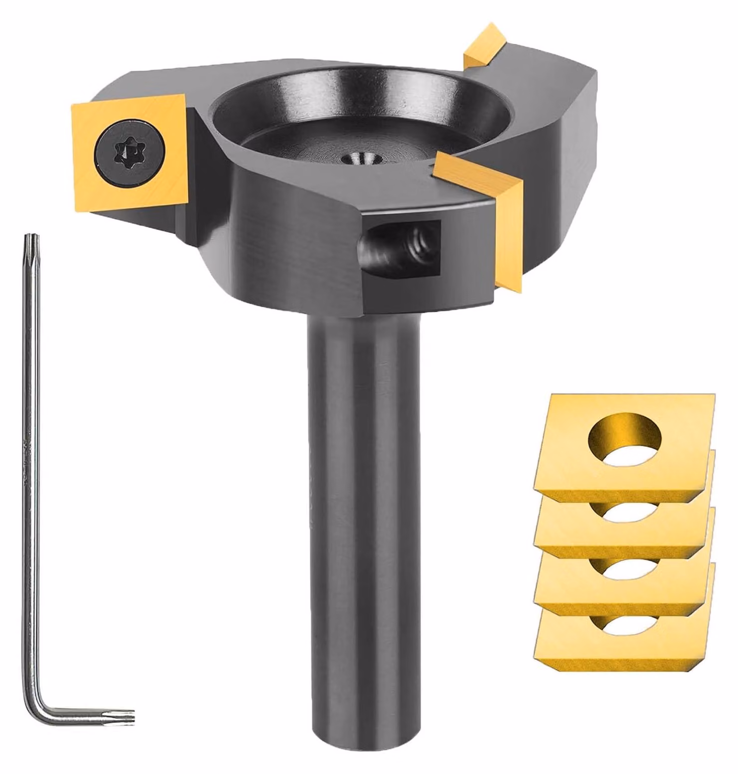 Fresatrice per legno con mandrino da 12 mm, diametro da 60 mm e 3 lame in metallo duro intercambiabili