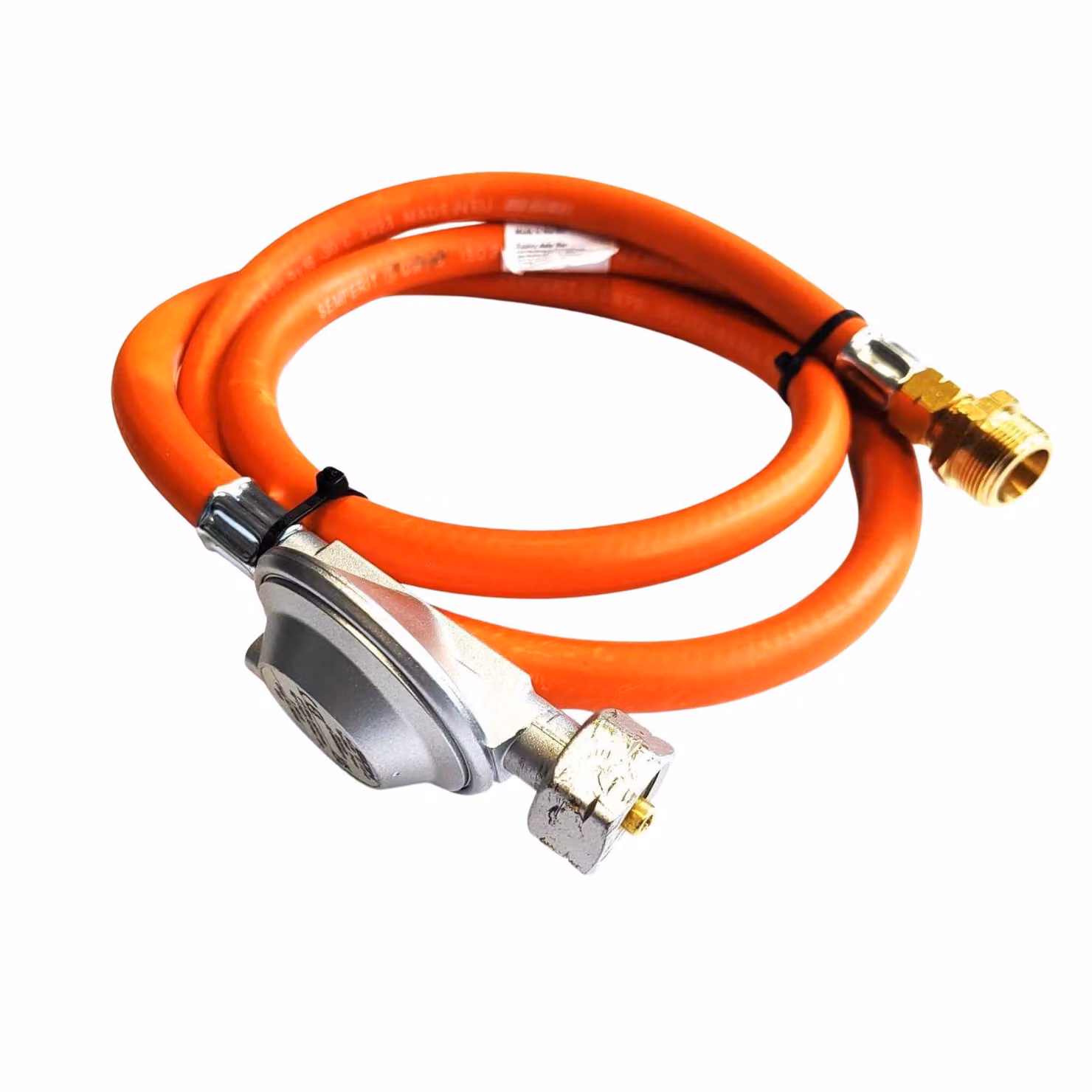 Zatechs Kit di conversione USA Tubo flessibile per gas propano butano con regolatore 2 m 37 mbar Ø9,0 mm 21,8 mm filettatura x 3/8" attacco incl. adattatore 1" Barbecue a gas Riscaldatore radiante