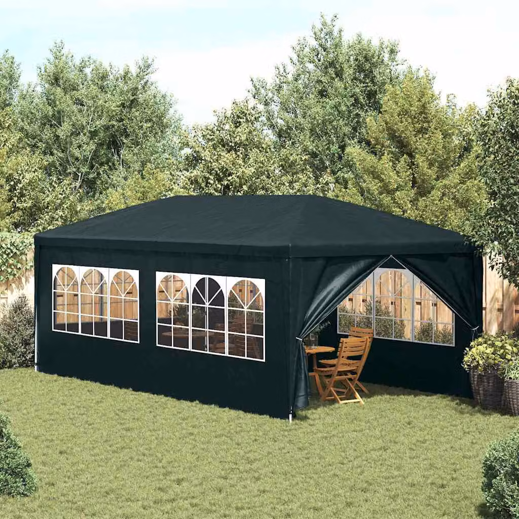 vidaXL Tenda per Feste Verde con Finestre L: 6 m, P: 3 m, H: 2,55 m – 1