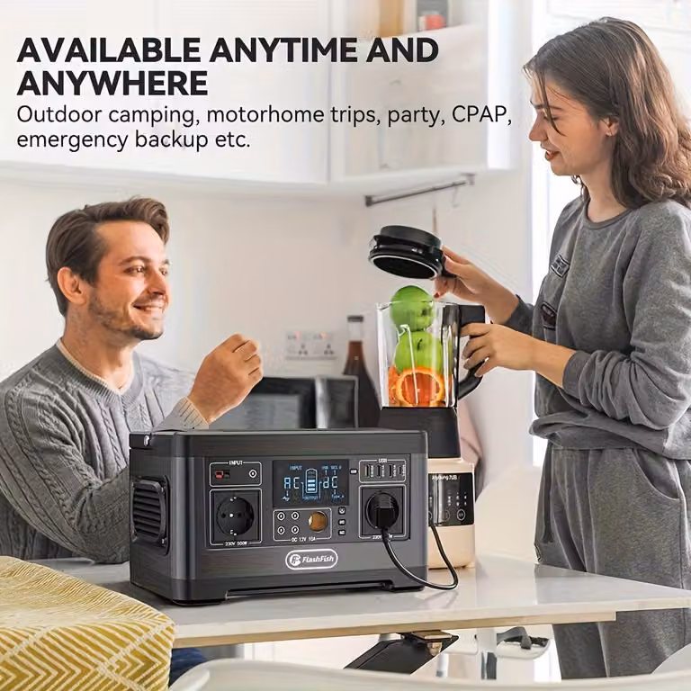 Generatore portatile – Power station e batteria per campeggio con capacità di 520Wh e onda sinusoidale pura