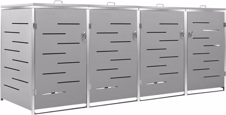 Copribidone per Spazzatura Singolo 69x77,5x112,5cm Acciaio Inox
