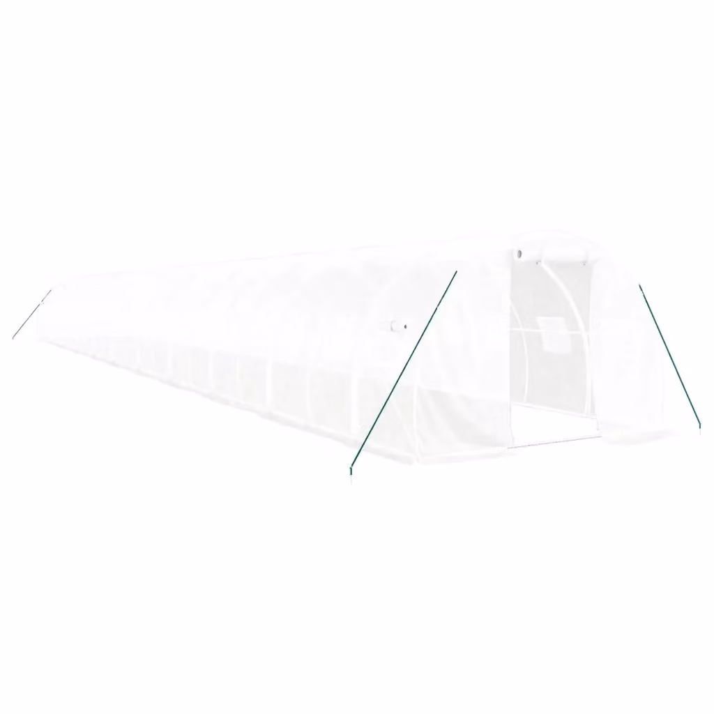Serra Videx con Telaio in Acciaio Zincato Bianco e Copertura in Policarbonato, 66 m², L: 22 m, P: 3 m, H: 2 m – 2