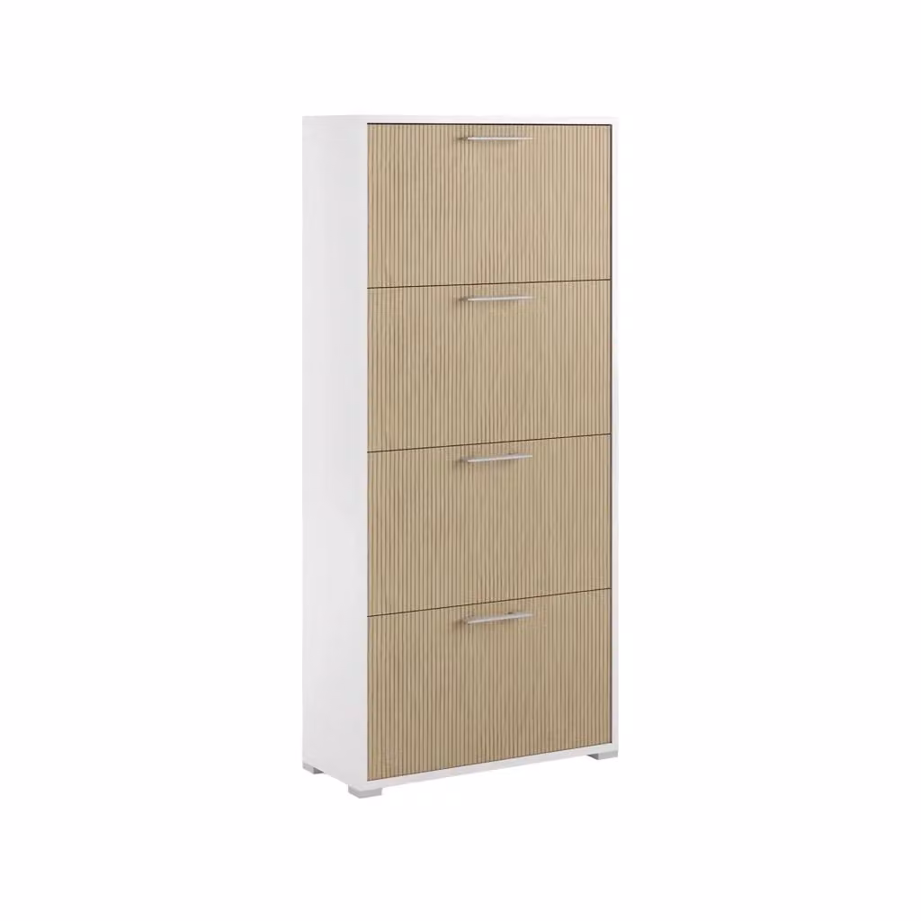 Mobile Portascarpe Aristolochia DMORA Bianco Cannettato L/P/H: 67 x 28 x 147 cm – 2