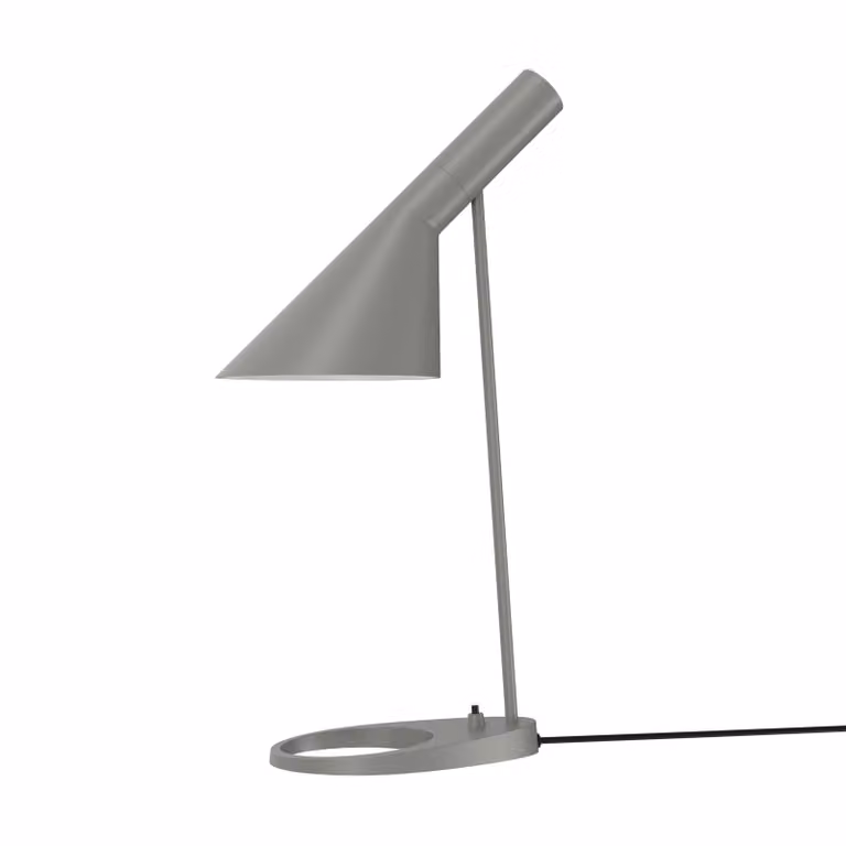 Louis Poulsen Lampada da tavolo di design AJ Mini, Alluminio / Grigio / Zincato, Soggiorno / Sala da pranzo, Metallo, Design, Lampada da tavolo
