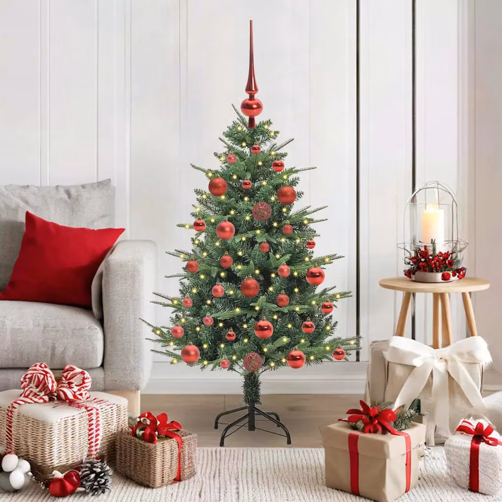 vidaXL Albero di Natale Artificiale Pre-illuminato con Set di Palline