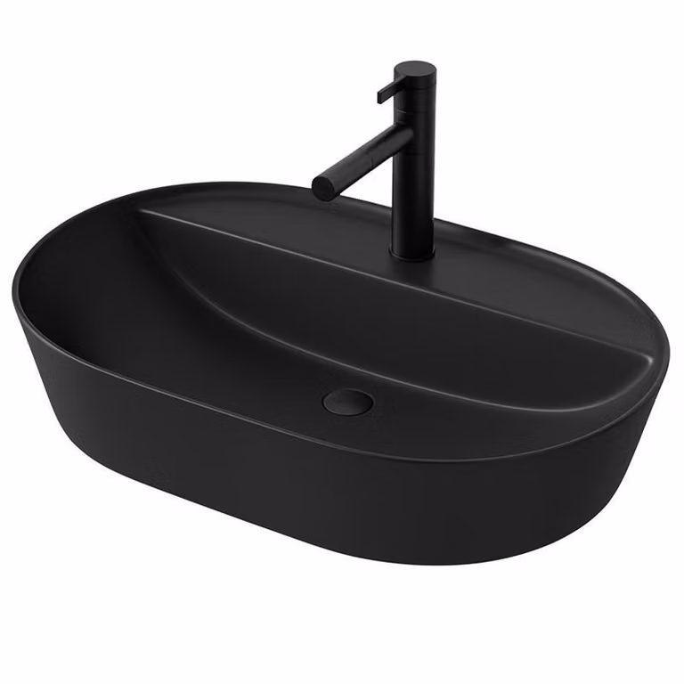 Lavabo in Vetroceramica NERO da appoggio 60 cm