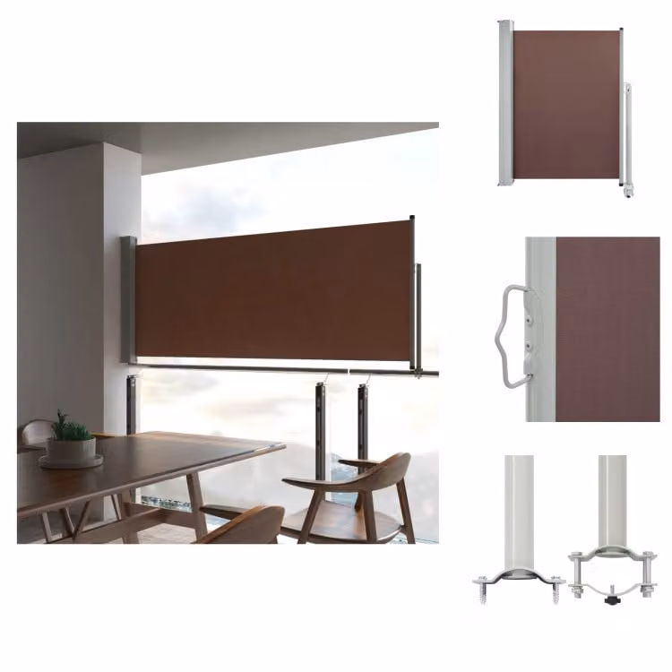 vidaXL Tenda laterale estensibile 100x300 cm Marrone - Ombrelloni e tende da sole