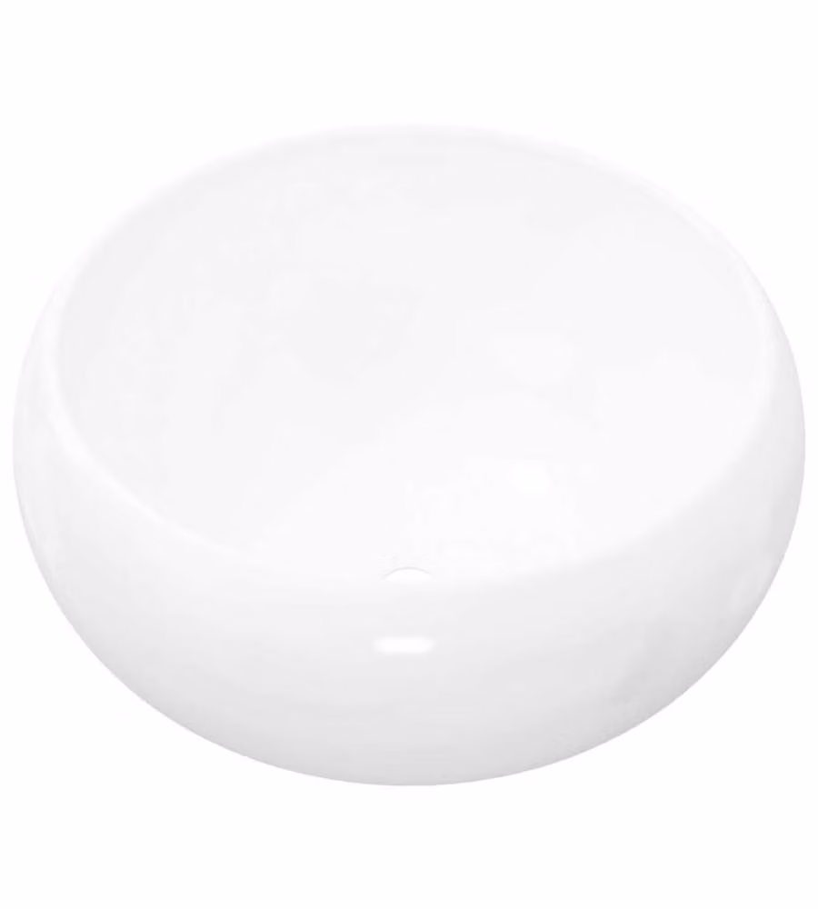 Lavandino rotondo da appoggio vidaXL in ceramica bianca, Diametro: 40 cm, Altezza: 15 cm – 2