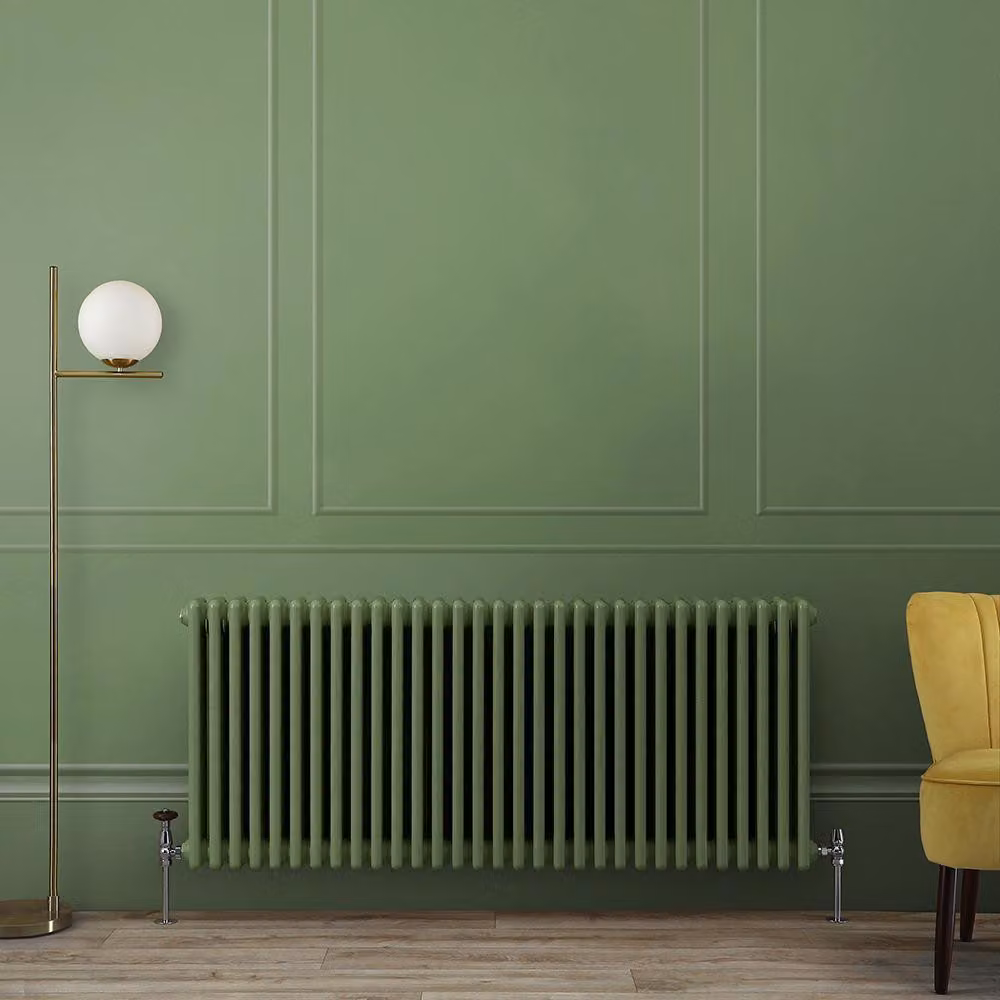 Radiatore Tradizionale Orizzontale Tradizionale a Tripla Colonna Verde (Reseda Green) -   600mm x 1415mm - Regent