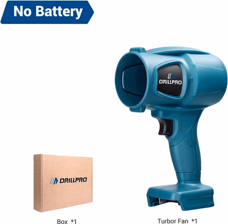 Soffiatore a turbina - Soffiatore manuale - Senza fili - Motore a spazzole - Velocità regolabile - Leggero e potente - Senza batteria