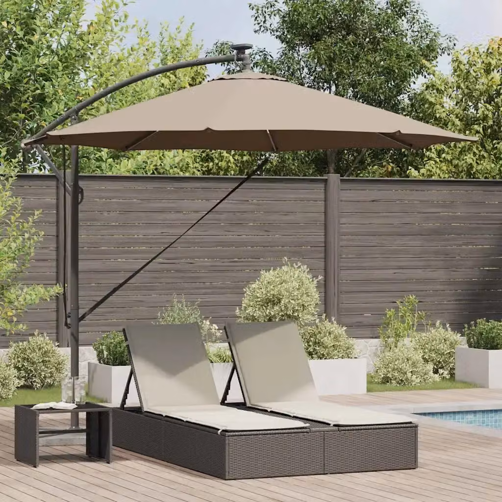 Ombrello a braccio laterale Talpa beige in poliestere e alluminio L: 294 cm, P: 294 cm, H: 248 cm – 2