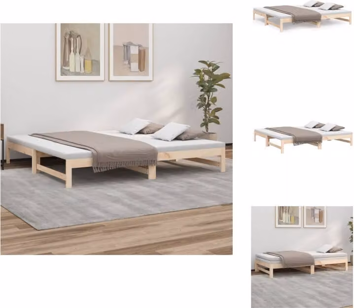 vidaXL Letto da giorno allungabile 2x(80x200) cm in legno di pino massiccio - Letti e strutture letto
