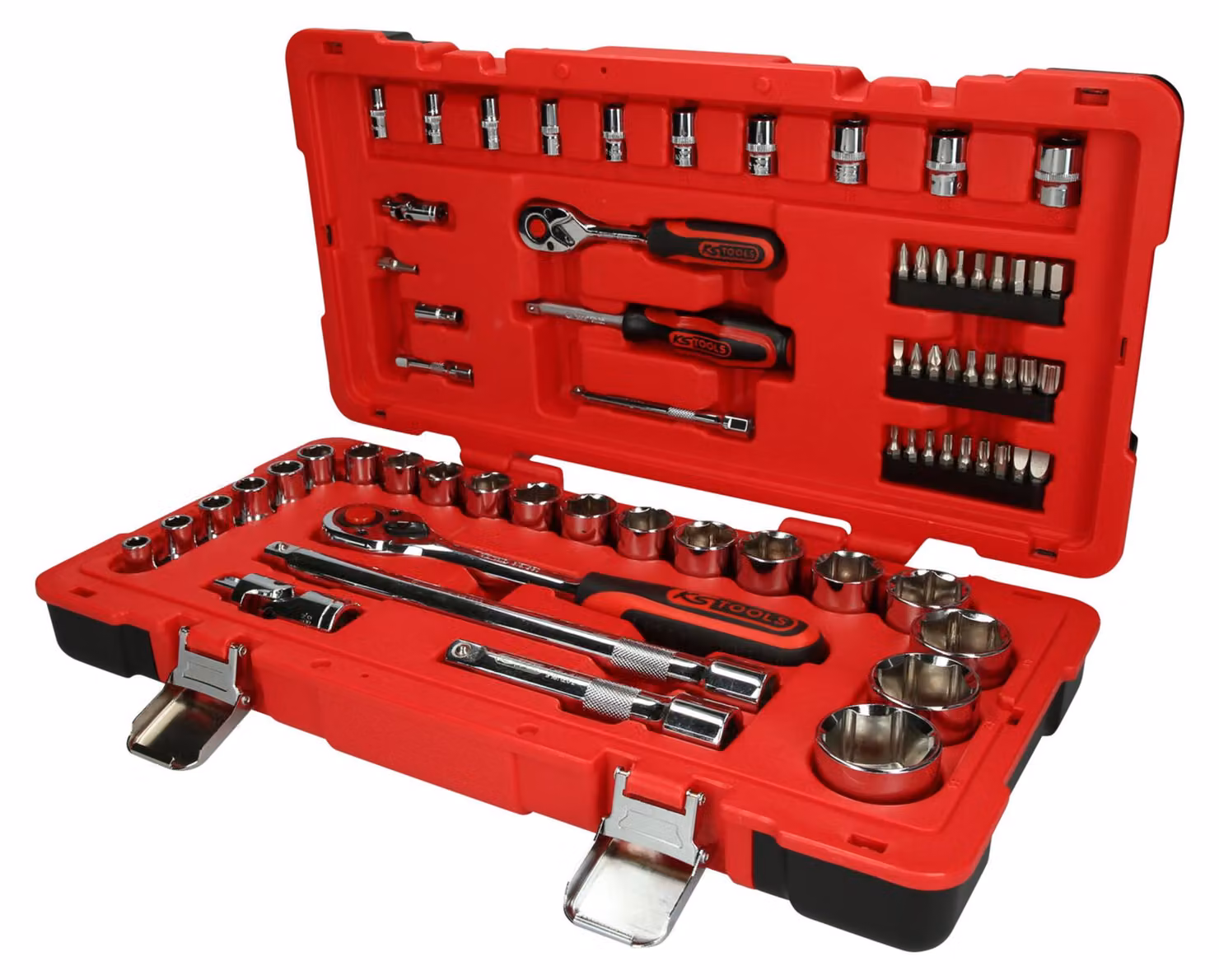 KS TOOLS 1/4"+1/2" CHROMEplus set di chiavi a bussola 68 pz - 958.0668