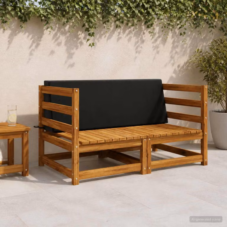 Cuscino schienale vidaXL SOEST in poliestere nero L 120 cm x P 40 cm x H 20 cm