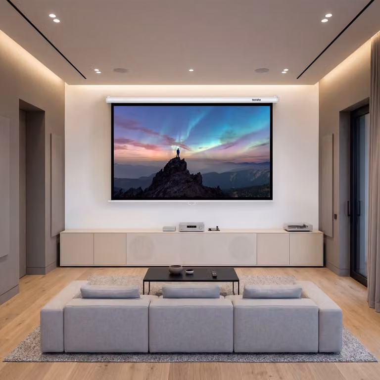 Schermo per proiettore TecTake GmbH Cinema 16:9 4K UHD bianco per parete o soffitto