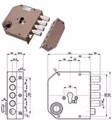 Serratura Laterale da Applicare con Scrocco Cilindro Europeo 38610 60 mm Dx
