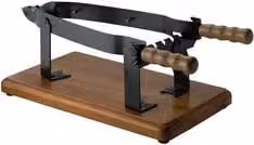 Porta prosciutto a morsa Caper 110 in ferro battuto con base in legno, colore Mogano e Nero, L: 46 cm, P: 26 cm