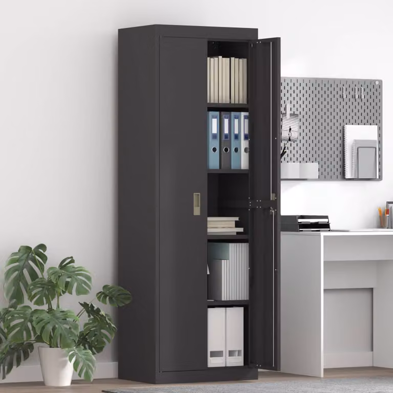 vidaXL Armadio Nero 60 x 40 x 180 cm Acciaio