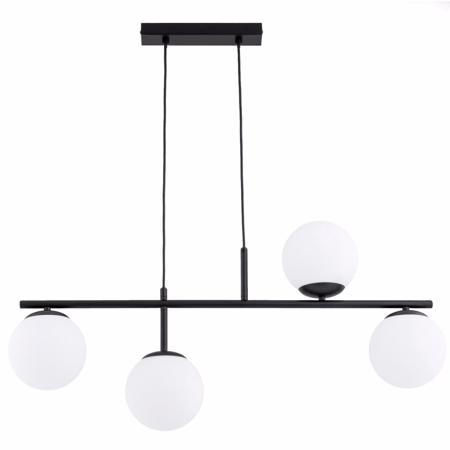 Lampada a sospensione LUNA bianco e nero 4xE14x10W in metallo, dimensioni: 80x15x82 cm, IP20, Alfa
