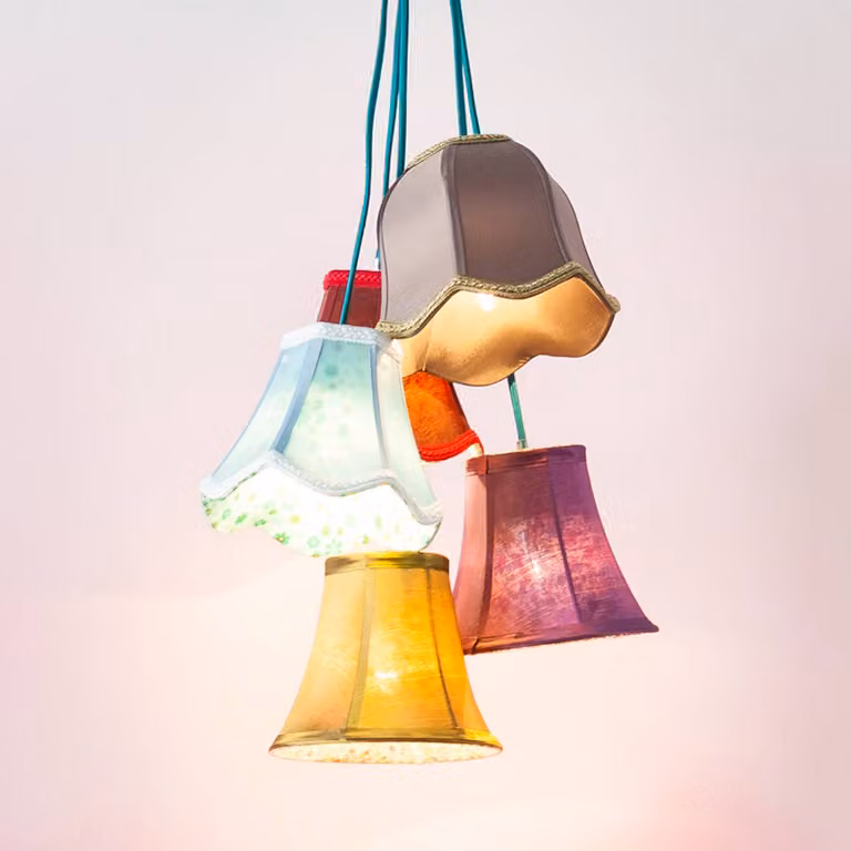 KARE Lampada a sospensione SALOON, dimmerabile, Multicolore, Soggiorno / Sala da pranzo, Tessuto / Stoffa / Seta, Design, Lampada a sospensione