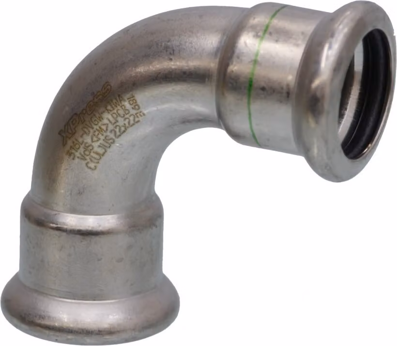 VSH XPress acciaio inox R2708, curva 90° I/I, 28 mm