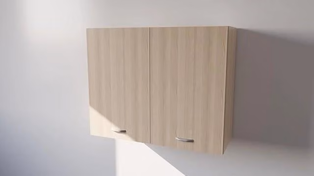 Pensile da cucina Calandrelli con 2 ante in legno Rovere, H 80 x L 60 x P 32 cm