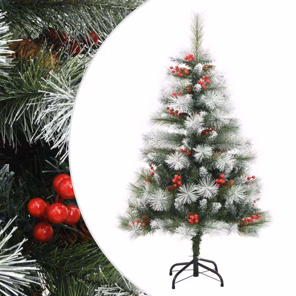 Maison Exclusive - Albero di Natale artificiale pieghevole, con decorazioni a forma di pigne e bacche, altezza 120 cm