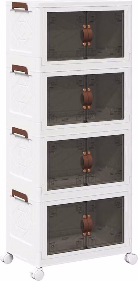 Scatola Portaoggetti con Ruote 4 Livelli 28 L 48x29,5x112,5 cm